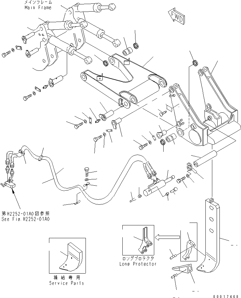 Схема запчастей Komatsu D275A-2 - РЫХЛИТЕЛЬ (ДЛЯ ГИГАНТСК. РЫХЛИТ) (С ТОЛКАЮЩ. БЛОК) РАБОЧЕЕ ОБОРУДОВАНИЕ