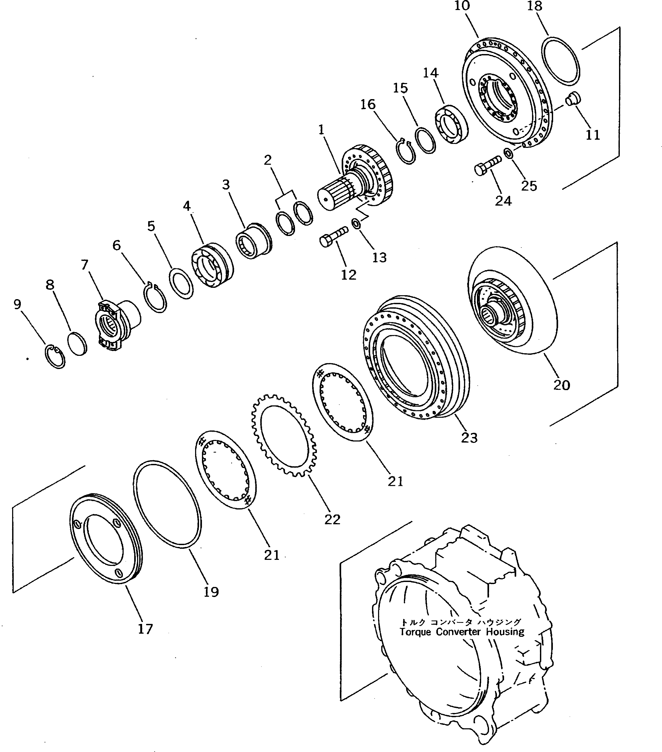 Схема запчастей Komatsu D275A-2 - ГИДРОТРАНСФОРМАТОР (/) СИЛОВАЯ ПЕРЕДАЧА И КОНЕЧНАЯ ПЕРЕДАЧА