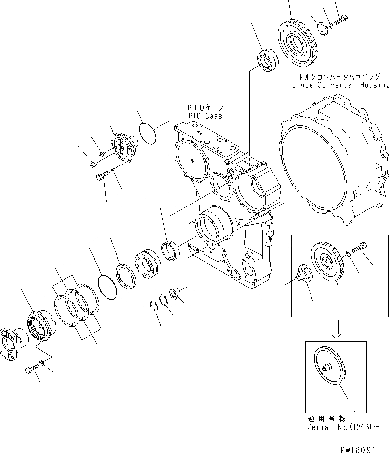 Схема запчастей Komatsu D275A-2 - МЕХ-М ОТБОРА МОЩНОСТИ (/) СИЛОВАЯ ПЕРЕДАЧА И КОНЕЧНАЯ ПЕРЕДАЧА