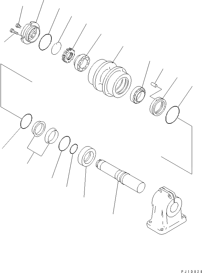 Схема запчастей Komatsu D275A-2 - ПОДДЕРЖИВАЮЩИЙ КАТОК ХОДОВАЯ