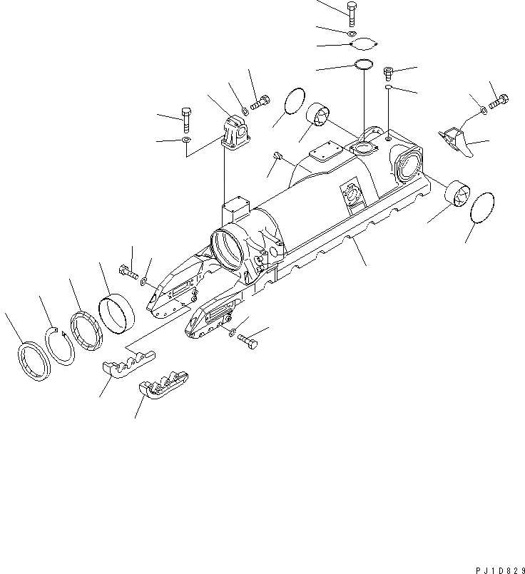 Схема запчастей Komatsu D275A-2 - ГУСЕНИЧНАЯ РАМА¤ ПРАВ. ХОДОВАЯ