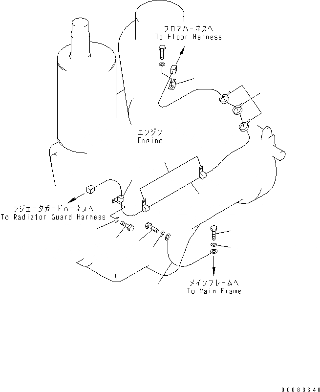 Схема запчастей Komatsu D275A-5D - ЭЛЕКТРОПРОВОДКА (ДВИГАТЕЛЬ) (ДЛЯ УСИЛ. ПРОВОДКИ) КОМПОНЕНТЫ ДВИГАТЕЛЯ