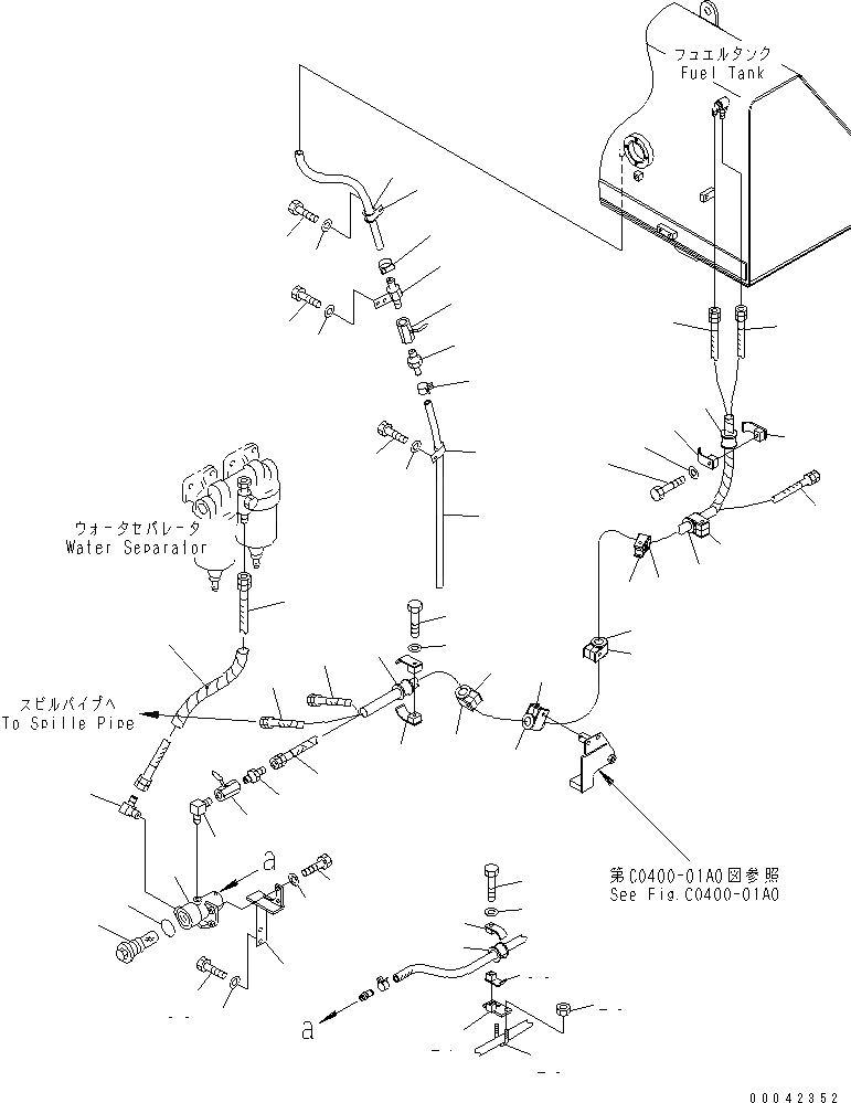 Схема запчастей Komatsu D275A-5D - ТОПЛИВОПРОВОД. (С ВОДООТДЕЛИТЕЛЕМ) (МОРОЗОУСТОЙЧИВ. СПЕЦ-Я)(№-) ТОПЛИВН. БАК. AND КОМПОНЕНТЫ