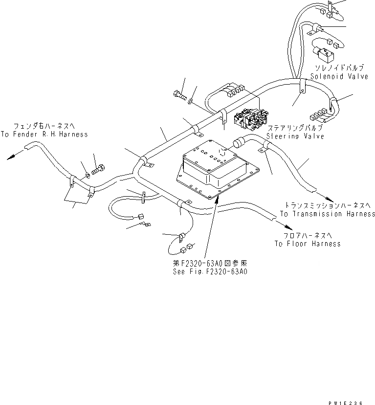 Схема запчастей Komatsu D275A-5D - ЭЛЕКТРИЧ. ПРОВОДКА (ДЛЯ POWERTRAIN УПРАВЛ-Е) СИЛОВАЯ ПЕРЕДАЧА И КОНЕЧНАЯ ПЕРЕДАЧА