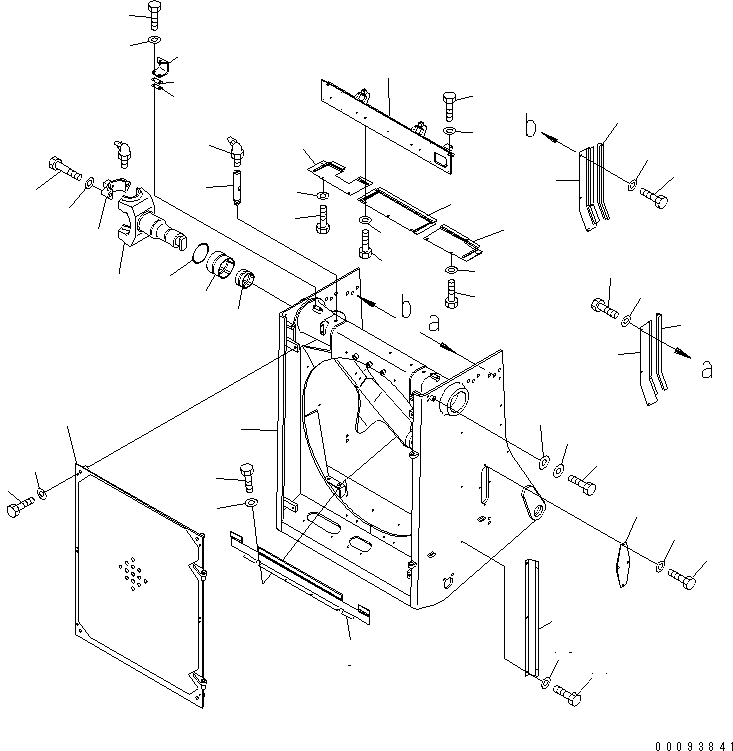 Схема запчастей Komatsu D275A-5D - ЗАЩИТА РАДИАТОРА AND ЗАСЛОНКА (МОРОЗОУСТОЙЧИВ. СПЕЦ-Я)(№-) ЧАСТИ КОРПУСА