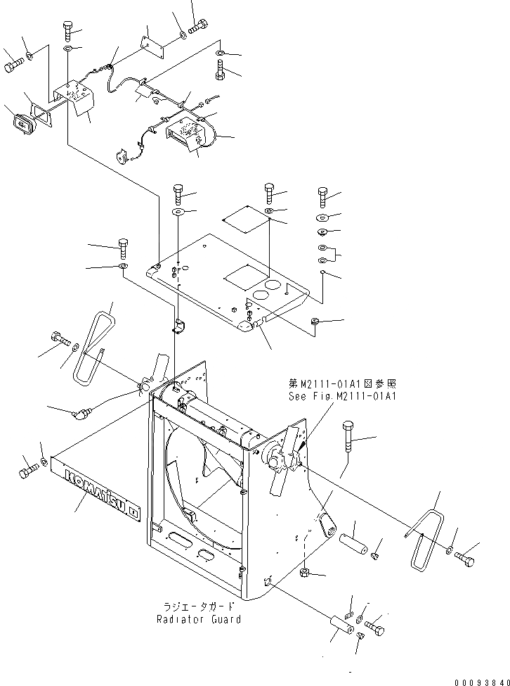 Схема запчастей Komatsu D275A-5D - ЗАЩИТА РАДИАТОРА ЧАСТИ (МОРОЗОУСТОЙЧИВ. СПЕЦ-Я)(№-) ЧАСТИ КОРПУСА