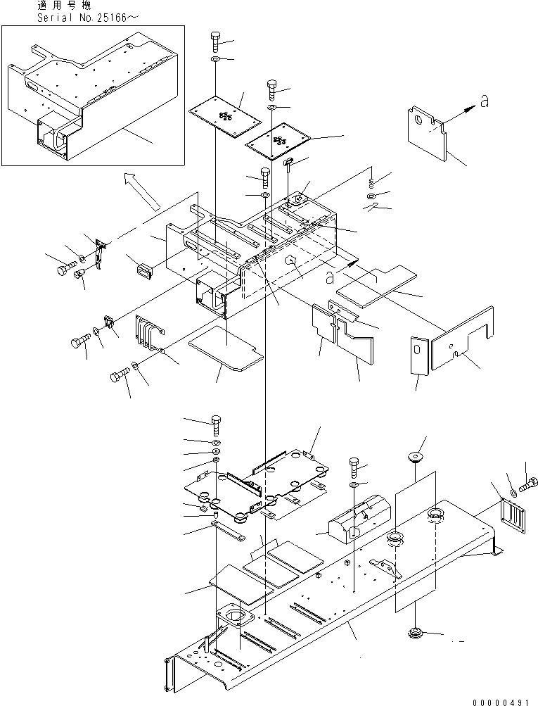 Схема запчастей Komatsu D275A-5D - КРЫЛО ЛЕВ. (МОРОЗОУСТОЙЧИВ. СПЕЦ-Я) (С ЗАДН. ОСВЕЩЕНИЕ)(№-) ЧАСТИ КОРПУСА