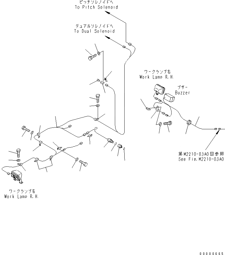 Схема запчастей Komatsu D275A-5D - КРЫЛО ЭЛЕКТРОПРОВОДКА (ПРАВ.) (МОРОЗОУСТОЙЧИВ. СПЕЦ-Я) ЧАСТИ КОРПУСА