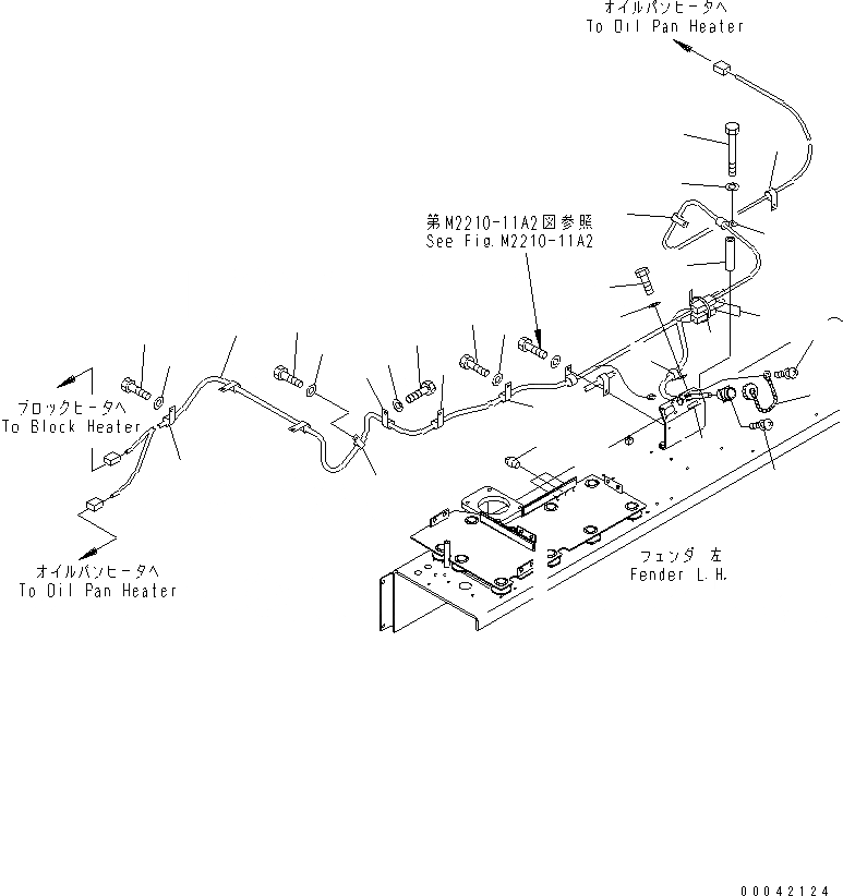 Схема запчастей Komatsu D275A-5D - ОБОГРЕВ. МАСЛ. ПОДДОНА Э/ПРОВОДКА (МОРОЗОУСТОЙЧИВ. СПЕЦ-Я) (БЕЗ ОБОГРЕВАТЕЛЬ.) ЧАСТИ КОРПУСА