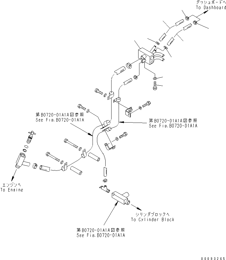 Схема запчастей Komatsu D275A-5D - КРЫЛО (ГИДР. ПРОВОД. ОБОГРЕВАТЕЛЯ) (МОРОЗОУСТОЙЧИВ. СПЕЦ-Я)(№7-) ЧАСТИ КОРПУСА