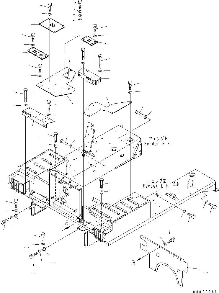 Схема запчастей Komatsu D275A-5D - КРЫШКА КРЫЛА (МОРОЗОУСТОЙЧИВ. СПЕЦ-Я) ЧАСТИ КОРПУСА