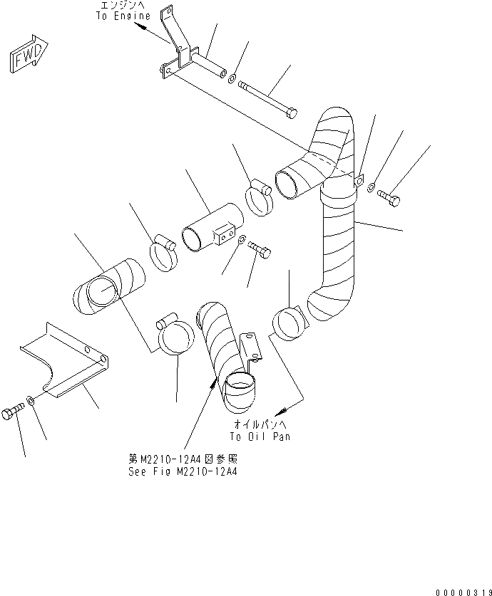 Схема запчастей Komatsu D275A-5D - ОБОГРЕВАТЕЛЬ. ВОЗДУХОВОДЫ (МОРОЗОУСТОЙЧИВ. СПЕЦ-Я) ЧАСТИ КОРПУСА