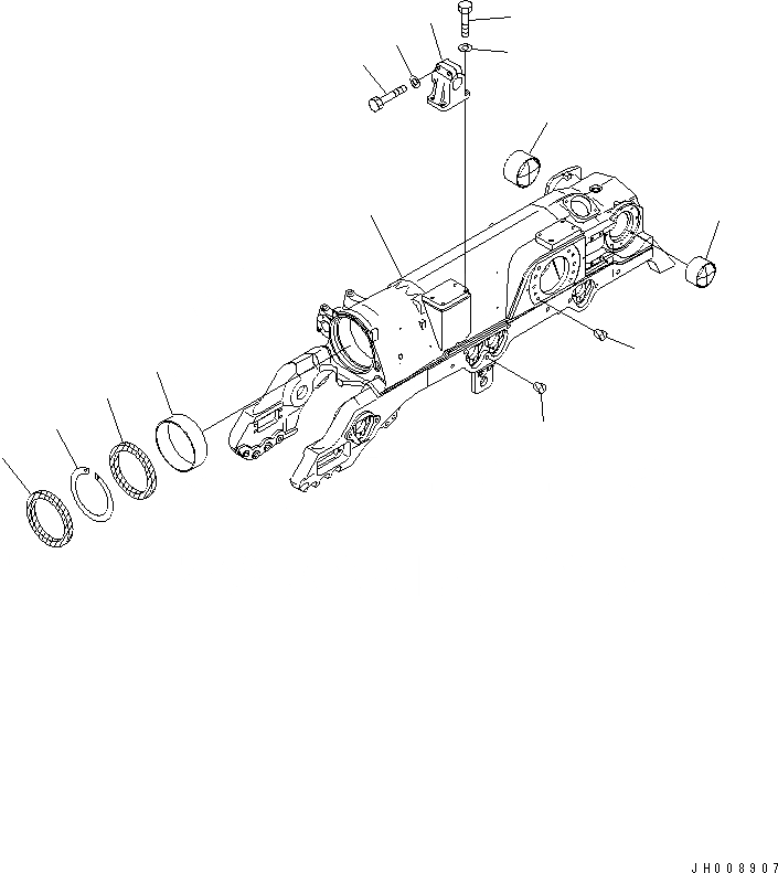 Схема запчастей Komatsu D275A-5D - ГУСЕНИЧНАЯ РАМА (ПРАВ.) (ПОЛН. ЗАЩИТА КАТКОВ) (МОРОЗОУСТОЙЧИВ. СПЕЦ-Я)(№-) ХОДОВАЯ