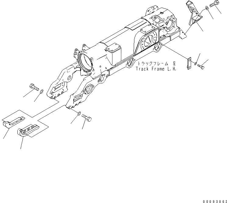 Схема запчастей Komatsu D275A-5D - ГУСЕНИЧНАЯ РАМА (ЧАСТИ КОРПУСА) (ЛЕВ.) (МОРОЗОУСТОЙЧИВ. СПЕЦ-Я)(№-) ХОДОВАЯ