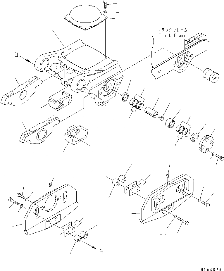 Схема запчастей Komatsu D275A-5D - ГУСЕНИЧНАЯ РАМА (ТЕЛЕЖКА¤ 4) (ЛЕВ.) (ПОЛН. ЗАЩИТА КАТКОВ) (МОРОЗОУСТОЙЧИВ. СПЕЦ-Я)(№-) ХОДОВАЯ