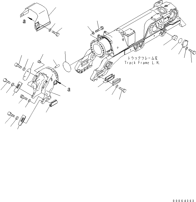 Схема запчастей Komatsu D275A-5D - ГУСЕНИЧНАЯ РАМА (ВИЛКА ЛЕНИВЦА) (ЛЕВ.) (МОРОЗОУСТОЙЧИВ. СПЕЦ-Я)(№-) ХОДОВАЯ