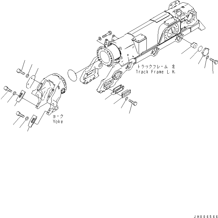 Схема запчастей Komatsu D275A-5D - ГУСЕНИЧНАЯ РАМА (ВИЛКА ЛЕНИВЦА КРЫШКАAND GUIDE) (ЛЕВ.) (МОРОЗОУСТОЙЧИВ. СПЕЦ-Я)(№-) ХОДОВАЯ