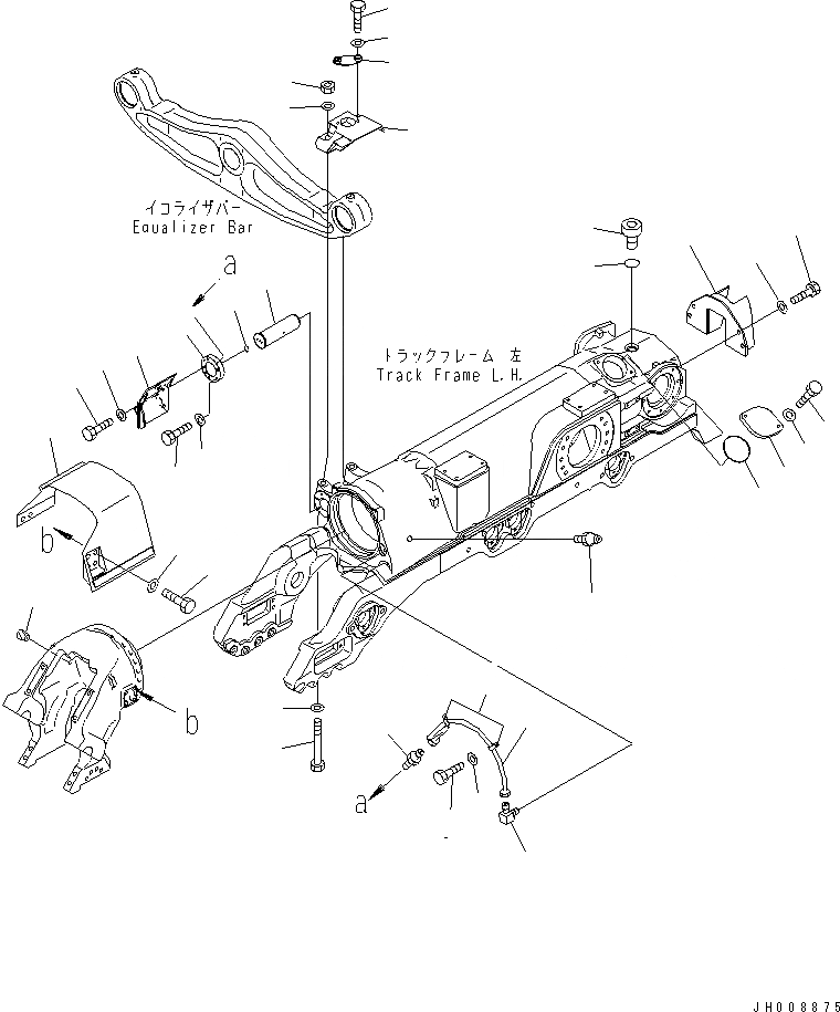 Схема запчастей Komatsu D275A-5D - ГУСЕНИЧНАЯ РАМА (ЗАДН. КРЫШКА И СМАЗ. ТРУБКА) (ЛЕВ.) (МОРОЗОУСТОЙЧИВ. СПЕЦ-Я)(№-) ХОДОВАЯ