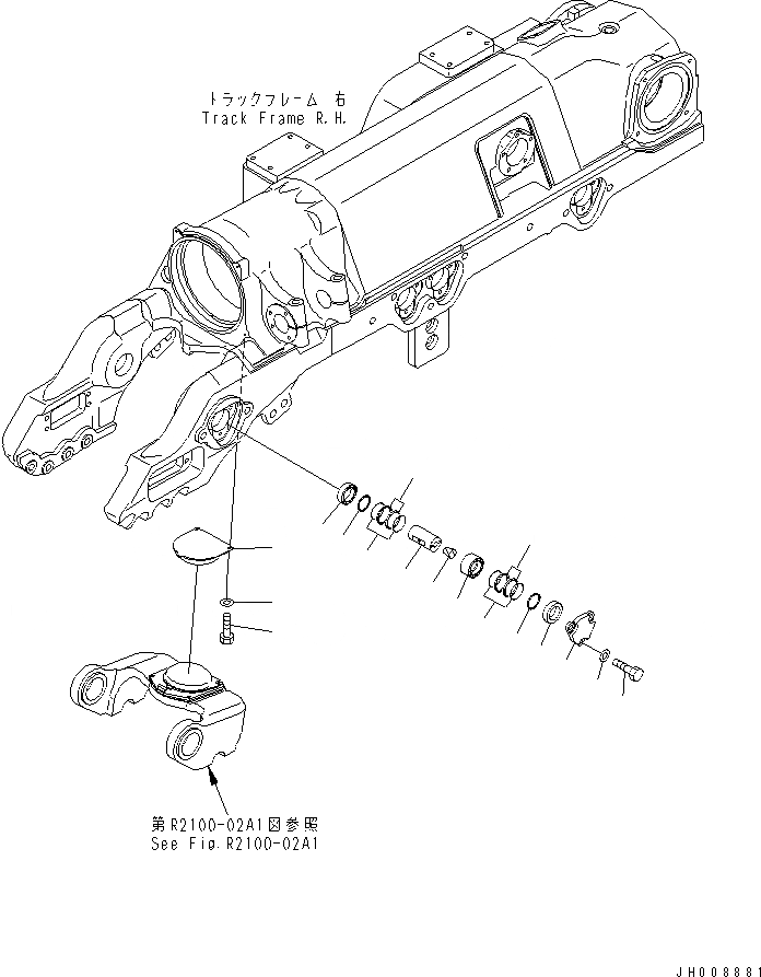 Схема запчастей Komatsu D275A-5D - ГУСЕНИЧНАЯ РАМА (CARTRIGE ПАЛЕЦ) (ПРАВ.) (МОРОЗОУСТОЙЧИВ. СПЕЦ-Я)(№-) ХОДОВАЯ