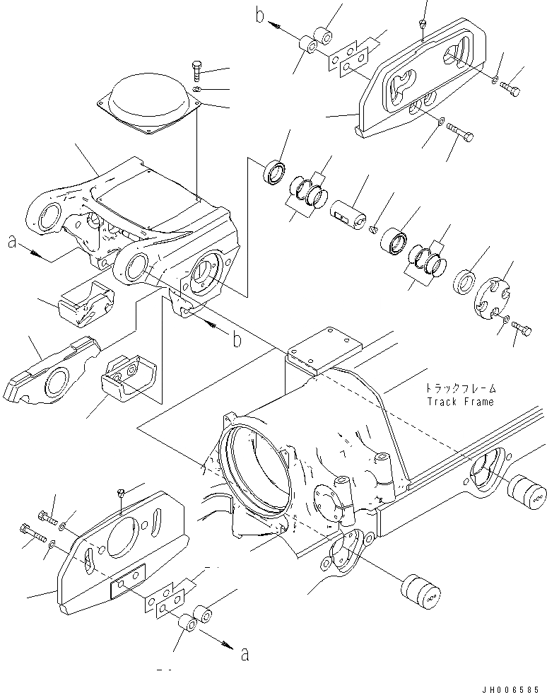 Схема запчастей Komatsu D275A-5D - ГУСЕНИЧНАЯ РАМА (ТЕЛЕЖКА¤ 2¤ 3) (ПРАВ.) (ПОЛН. ЗАЩИТА КАТКОВ) (МОРОЗОУСТОЙЧИВ. СПЕЦ-Я)(№-) ХОДОВАЯ