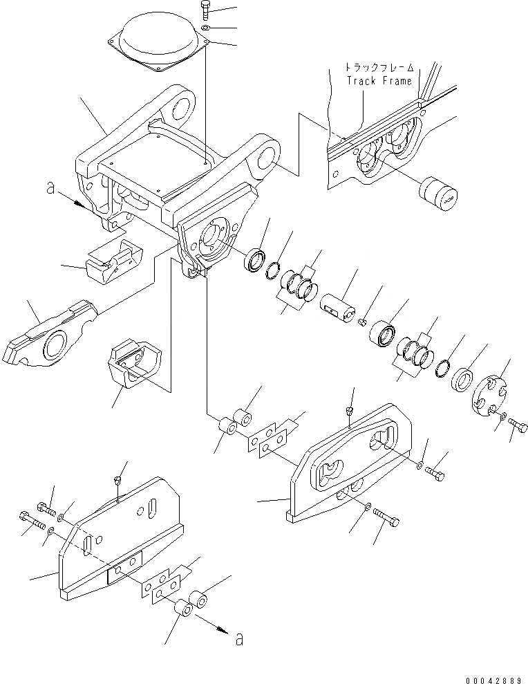 Схема запчастей Komatsu D275A-5D - ГУСЕНИЧНАЯ РАМА (ТЕЛЕЖКА¤ 4) (ПРАВ.) (ПОЛН. ЗАЩИТА КАТКОВ) (МОРОЗОУСТОЙЧИВ. СПЕЦ-Я)(№-) ХОДОВАЯ