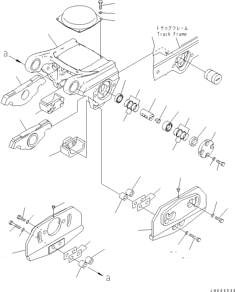 Схема запчастей Komatsu D275A-5D - ГУСЕНИЧНАЯ РАМА (ТЕЛЕЖКА¤ 4) (ПРАВ.) (ПОЛН. ЗАЩИТА КАТКОВ) (МОРОЗОУСТОЙЧИВ. СПЕЦ-Я)(№-) ХОДОВАЯ