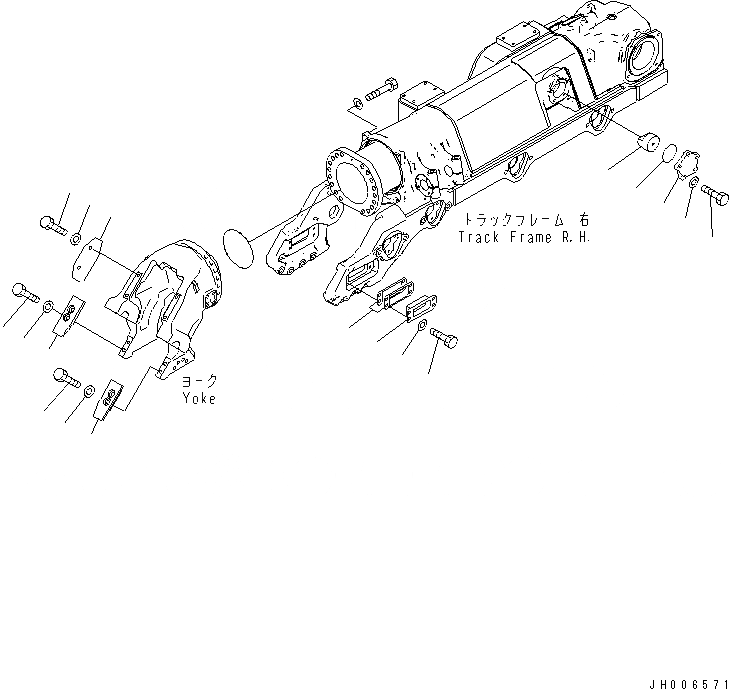 Схема запчастей Komatsu D275A-5D - ГУСЕНИЧНАЯ РАМА (ВИЛКА ЛЕНИВЦА КРЫШКАAND GUIDE) (ПРАВ.) (МОРОЗОУСТОЙЧИВ. СПЕЦ-Я)(№-) ХОДОВАЯ