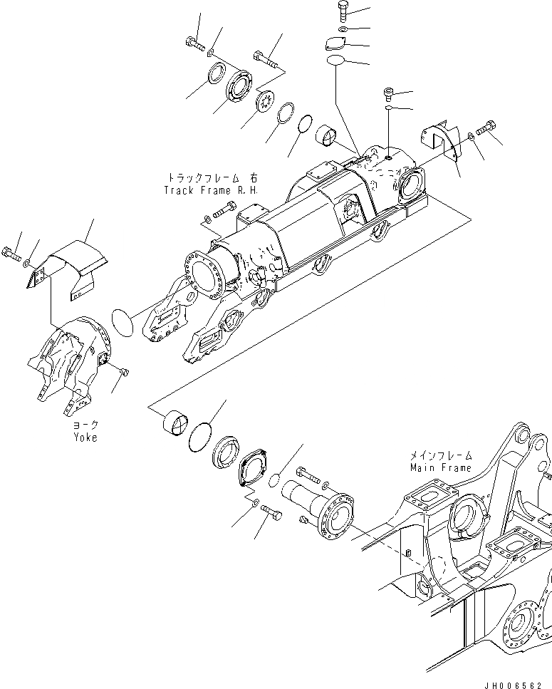 Схема запчастей Komatsu D275A-5D - ГУСЕНИЧНАЯ РАМА (ПОВОРОТН. ШКВОРЕНЬ COVER) (ПРАВ.) (МОРОЗОУСТОЙЧИВ. СПЕЦ-Я)(№-) ХОДОВАЯ