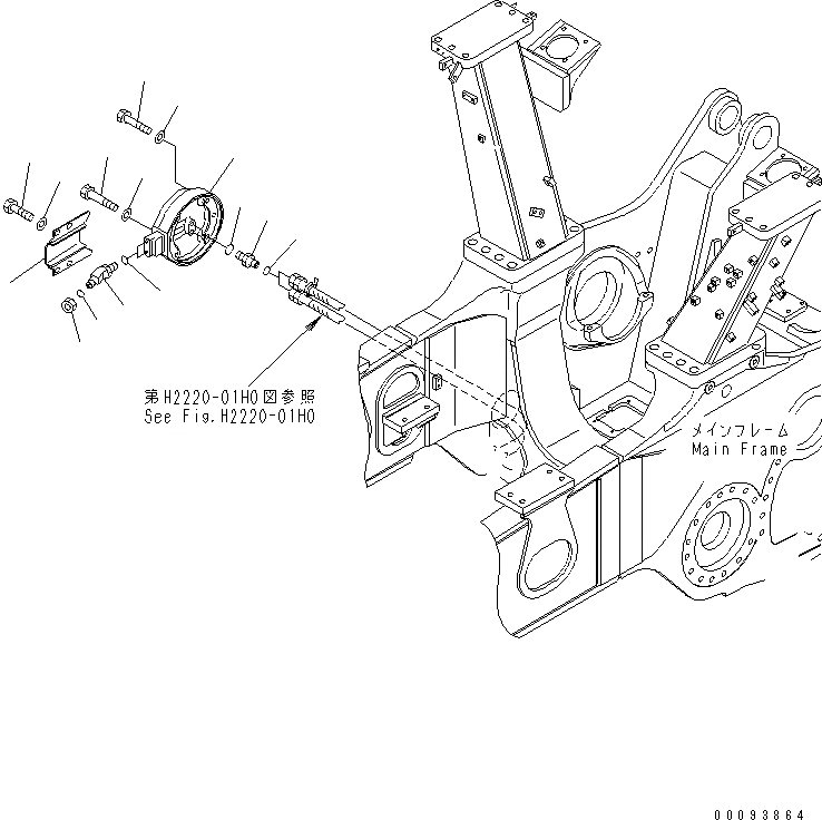Схема запчастей Komatsu D275A-5D - ГУСЕНИЧНАЯ РАМА (ПЕРЕКОС. ОТВАЛА ТРУБЫ ПАТРУБОК И COVER) (ХОЛОДН. WEAHER (B) СПЕЦ-Я.)(№-) ХОДОВАЯ