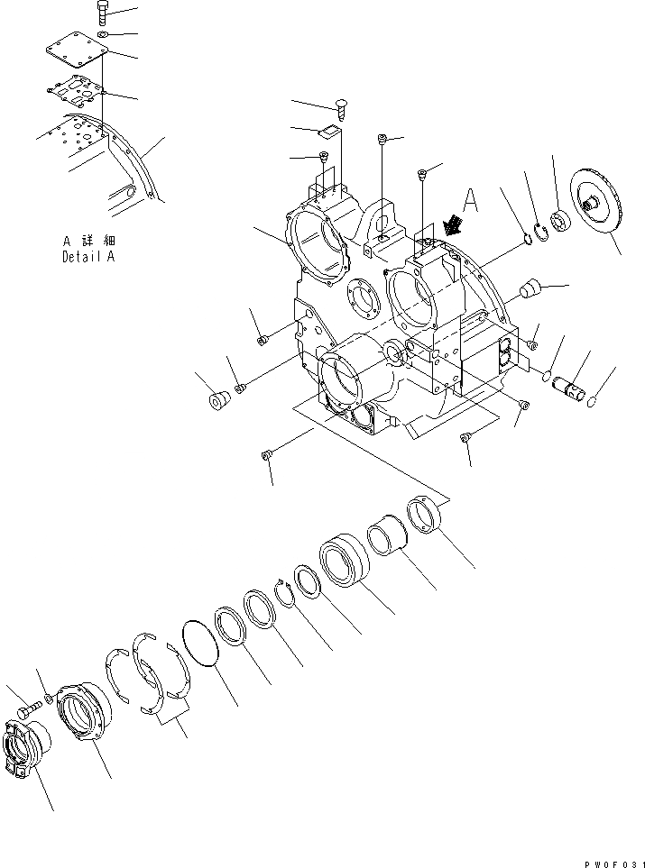 Схема запчастей Komatsu D275A-5R - ГИДРОТРАНСФОРМАТОР (ЗАДН. ЧАСТЬ И ПРИВОД ПРОДУВОЧН. НАСОСА)(№-) СИЛОВАЯ ПЕРЕДАЧА И КОНЕЧНАЯ ПЕРЕДАЧА