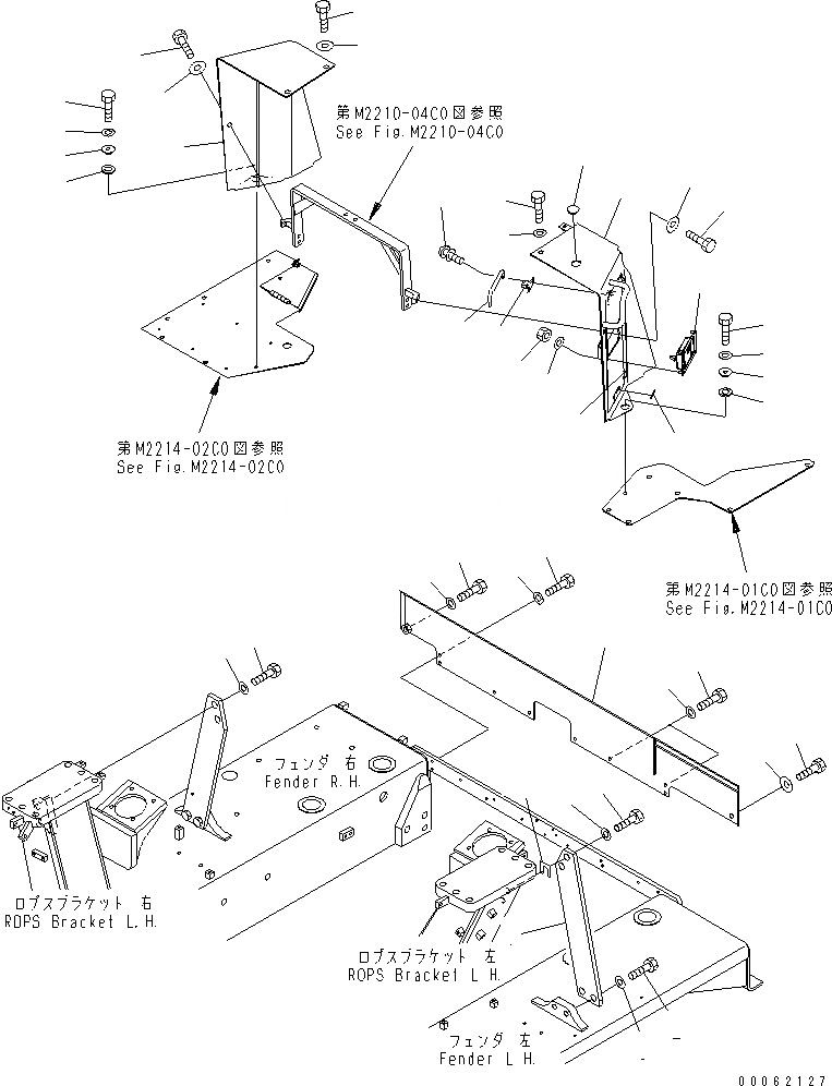Схема запчастей Komatsu D275A-5R - КРЫЛО  (DASH ПЕРЕДН. И ЗАДН. КРЫШКА)(№-) ЧАСТИ КОРПУСА