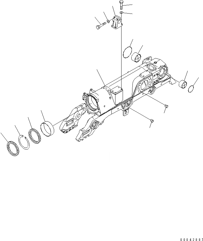 Схема запчастей Komatsu D275A-5R - ГУСЕНИЧНАЯ РАМА (ПОЛН. ЗАЩИТА КАТКОВ) (ЛЕВ.)(№-) ХОДОВАЯ