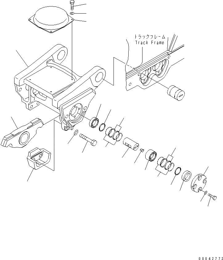 Схема запчастей Komatsu D275A-5R - ГУСЕНИЧНАЯ РАМА (ВТОР. ТЕЛЕЖКА) (ПРАВ.)(№-) ХОДОВАЯ