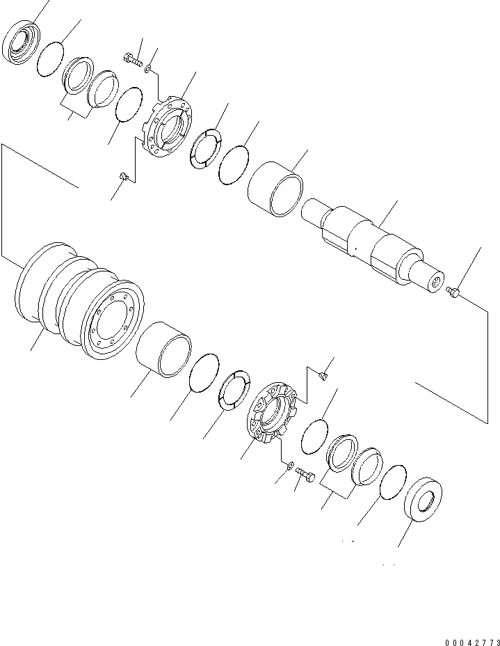 Схема запчастей Komatsu D275A-5R - ГУСЕНИЧНАЯ РАМА (ОПОРНЫЙ КАТОК) (ДВОЙН.) (THIRD ТЕЛЕЖКА) (ЛЕВ.) (МОРОЗОУСТОЙЧИВ. СПЕЦ-Я (A) СПЕЦ-Я.)(№-) ХОДОВАЯ