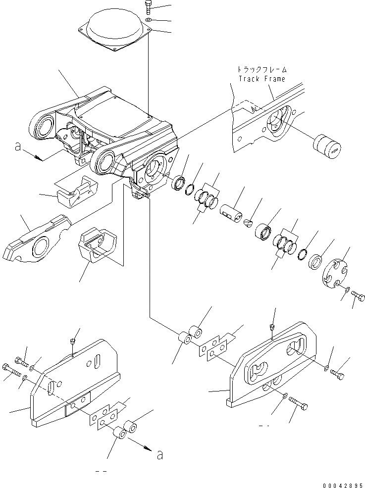 Схема запчастей Komatsu D275A-5R - ГУСЕНИЧНАЯ РАМА (ЗАДН. ТЕЛЕЖКА) (ПОЛН. ЗАЩИТА КАТКОВ) (ПРАВ.)(№-) ХОДОВАЯ