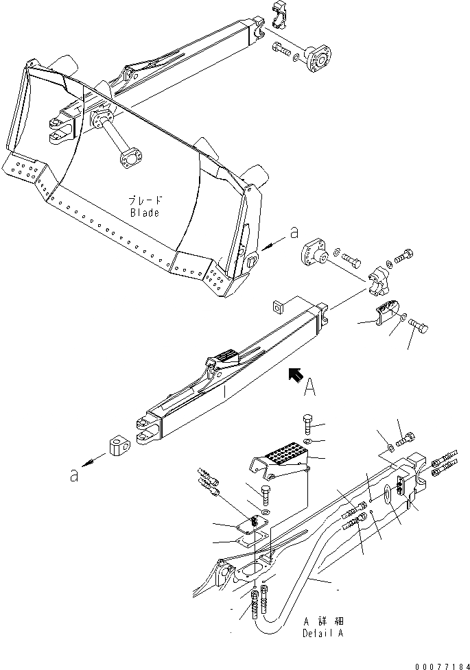 Схема запчастей Komatsu D275A-5R - DOZER РАМА (ДЛЯ ДВОЙН. НАКЛОН. ТРУБЫ) (ЛЕВ.) (SIGMADOZER)(№-) РАБОЧЕЕ ОБОРУДОВАНИЕ