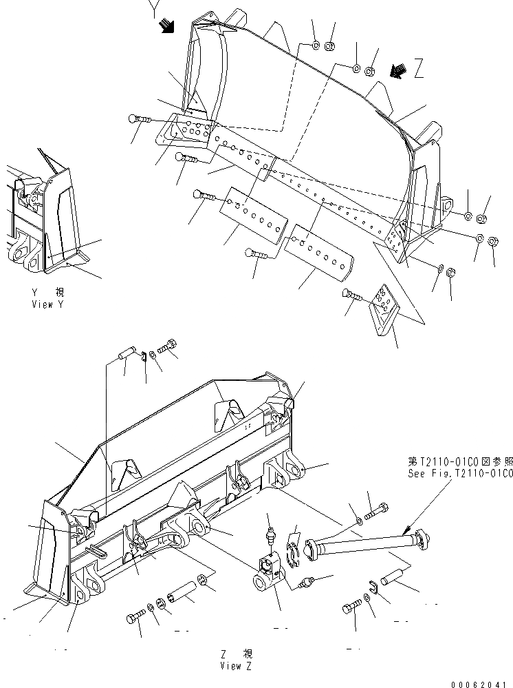 Схема запчастей Komatsu D275A-5R - ОТВАЛ (ПОЛУ-U)(№-) РАБОЧЕЕ ОБОРУДОВАНИЕ