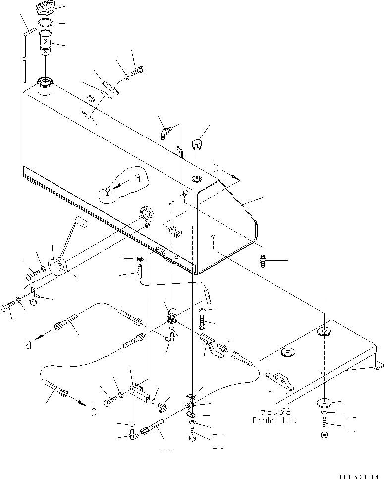 Схема запчастей Komatsu D275A-5 - ТОПЛИВН. БАК. (С БЫСТР. ЗАПРАВ.) ТОПЛИВН. БАК. AND КОМПОНЕНТЫ