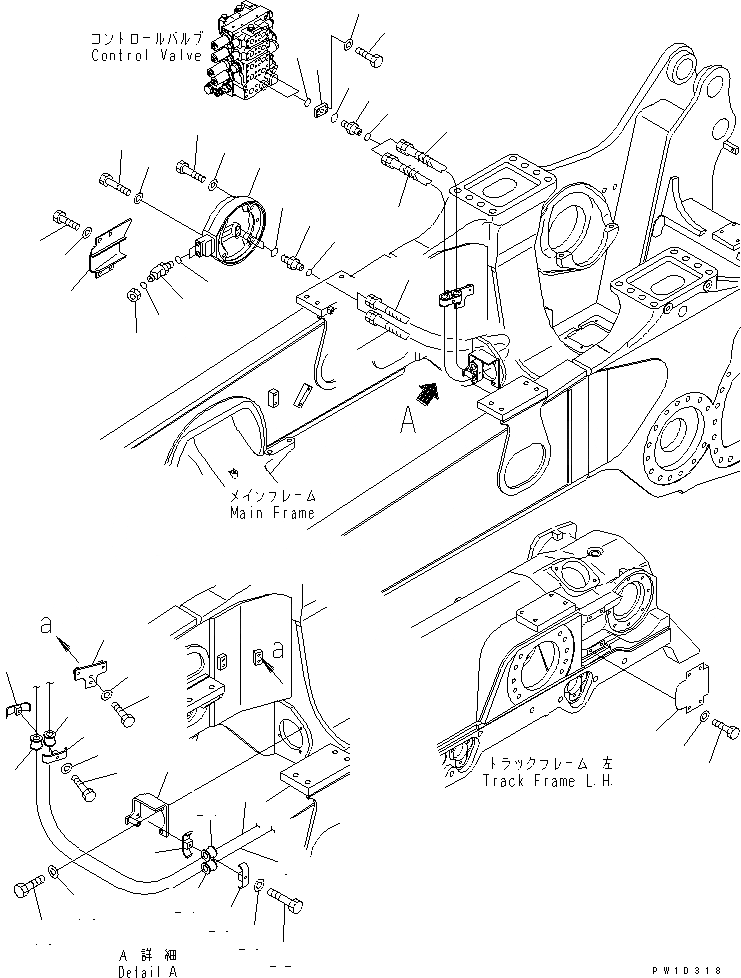 Схема запчастей Komatsu D275A-5 - ПЕРЕКОС. ОТВАЛА ТРУБЫ (ДЛЯ ОТВАЛА С ПЕРЕКОСОМ)(№-7) ГИДРАВЛИКА