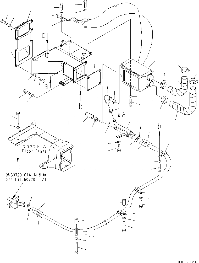 Схема запчастей Komatsu D275A-5 - ДОПОЛН. ОБОГРЕВАТ ТРУБЫ КАБИНА ОПЕРАТОРА И СИСТЕМА УПРАВЛЕНИЯ
