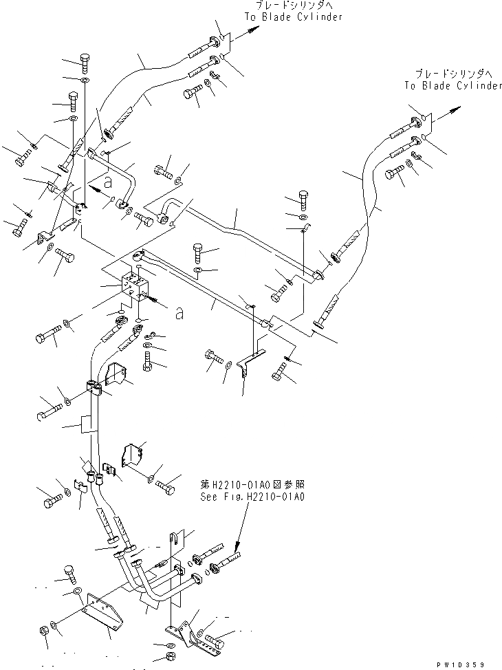 Схема запчастей Komatsu D275A-5 - ПОДЪЕМ. ОТВАЛА ТРУБЫ ЧАСТИ КОРПУСА