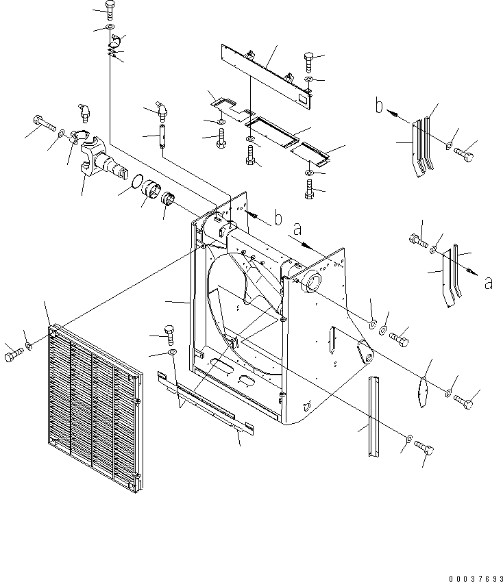 Схема запчастей Komatsu D275A-5 - ЗАЩИТА РАДИАТОРА AND ЗАСЛОНКА (HEAVY-ТИП) (ДЛЯ АРАБСК. ЭМИРАТОВ) ЧАСТИ КОРПУСА
