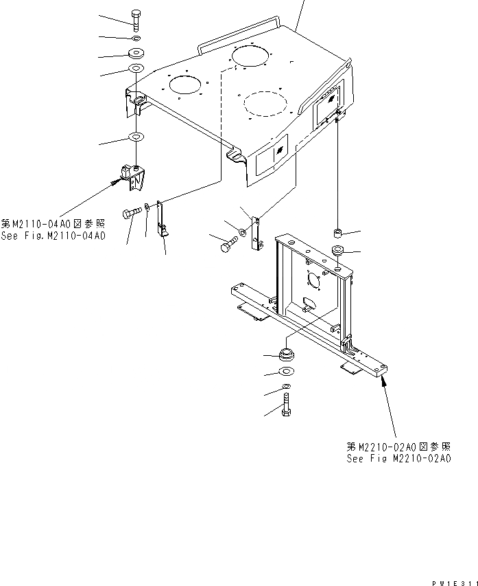 Схема запчастей Komatsu D275A-5 - КАПОТ (ПЕРФОРИРОВАНН.) ЧАСТИ КОРПУСА