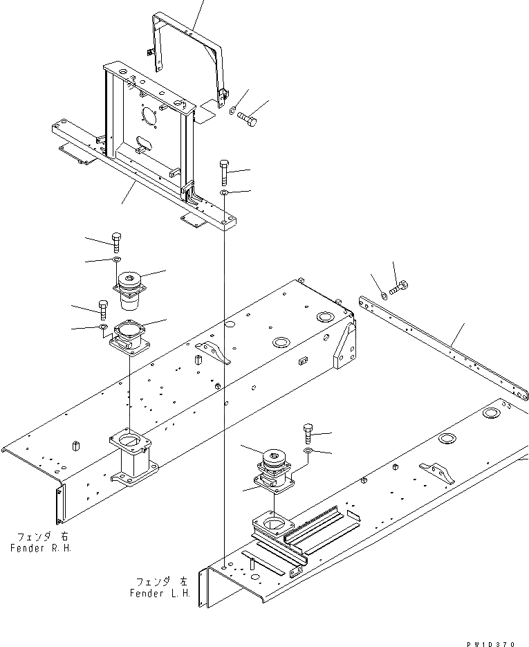 Схема запчастей Komatsu D275A-5 - КРЕПЛЕНИЕ ПОЛА И КРЕПЛЕНИЕ КАПОТА ЧАСТИ КОРПУСА
