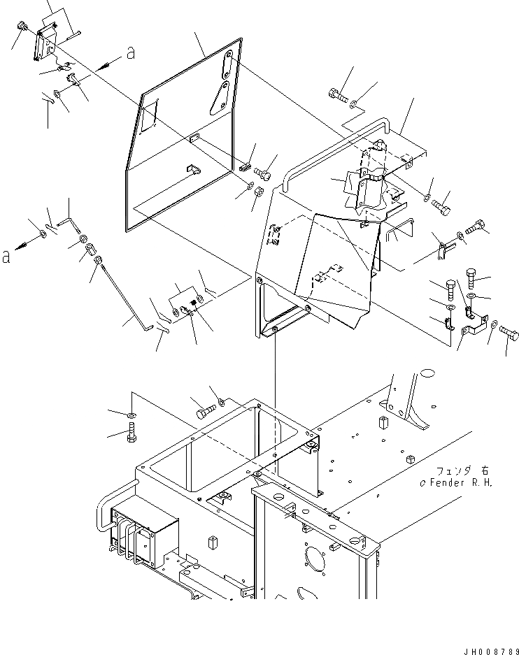 Схема запчастей Komatsu D275A-5 - КРЫШКА КРЫЛА (/) ЧАСТИ КОРПУСА