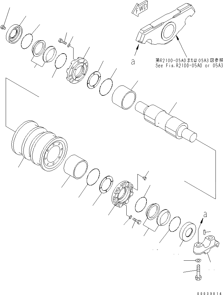 Схема запчастей Komatsu D275A-5 - ОПОРНЫЙ КАТОК (ДВОЙН.) (ПРАВ.) ХОДОВАЯ