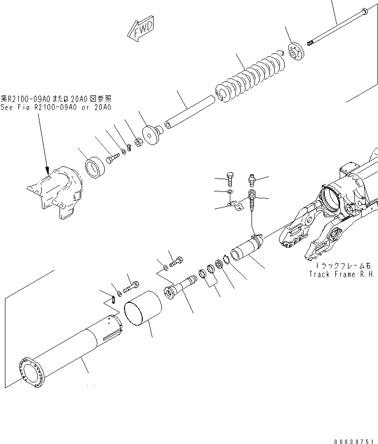 Схема запчастей Komatsu D275A-5 - ПРУЖИНА (ПРАВ.) ХОДОВАЯ