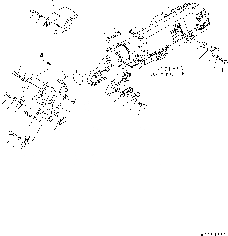 Схема запчастей Komatsu D275A-5 - ВИЛКА ЛЕНИВЦА (ПРАВ.) ХОДОВАЯ