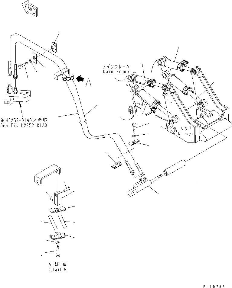 Схема запчастей Komatsu D275A-5 - ЦИЛИНДР СТОПОРН. ПАЛЬЦА ТРУБЫ И ЦИЛИНДР РЫХЛИТЕЛЯ (RAIN ДЛЯCED ТИП)(№-) РАБОЧЕЕ ОБОРУДОВАНИЕ