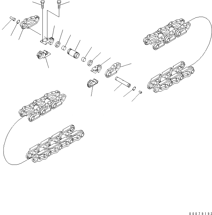 Схема запчастей Komatsu D275A-5 - ГУСЕН. ЦЕПЬ (СМАЗЫВ. ТИПА) (С WКРОМКА RING) (ДВОЙН. ВТУЛКА) ОСНОВН. КОМПОНЕНТЫ И РЕМКОМПЛЕКТЫ